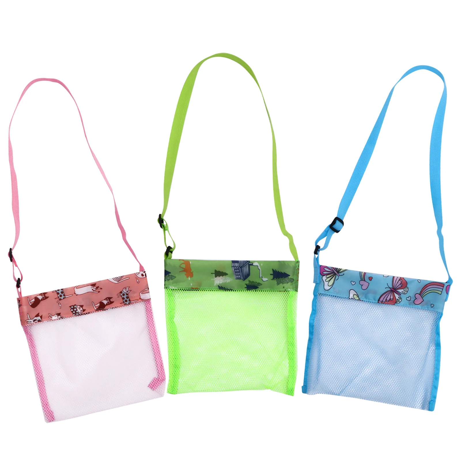 

3Pcs Multipurpose Beach Toys Shell Bags Beach Bag Mesh Pouch for Kids Children