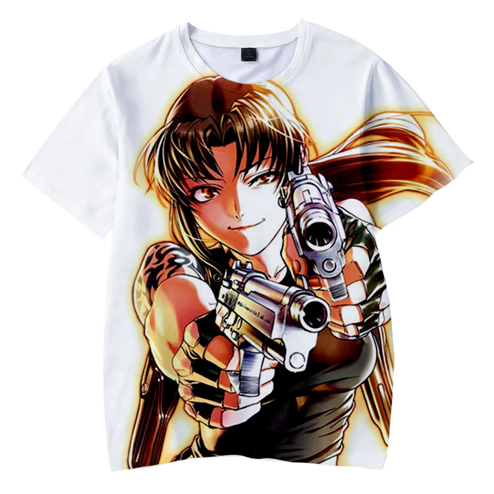 

3D Printed Black Lagoon T-shirts Anime Children Fashion Summer Short Sleeve T shirt Boy girls kids Streetwear Clothes