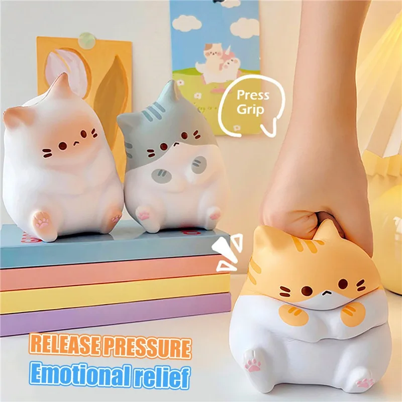 

New Cartoon Kawaii Cat Slow Rebound Decompression Toy Compression Stress Ball Adornment For Cute Room Gift Girls Fun Soft PU Toy
