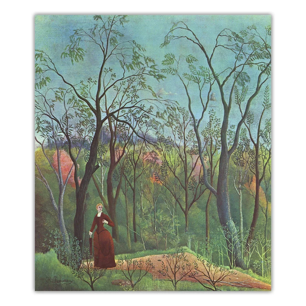 Цитон Анри Руссо 《Ход в лесу》Холст Картина маслом Плакат Настенный фон Декор