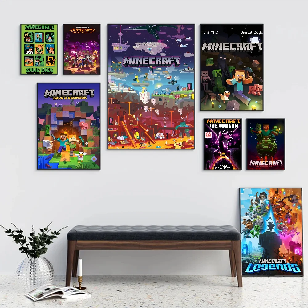 Game Mine C-Crafts Anime Posters Sticky Waterproof Paper Sticker Coffee House Bar Kawaii Room Decor