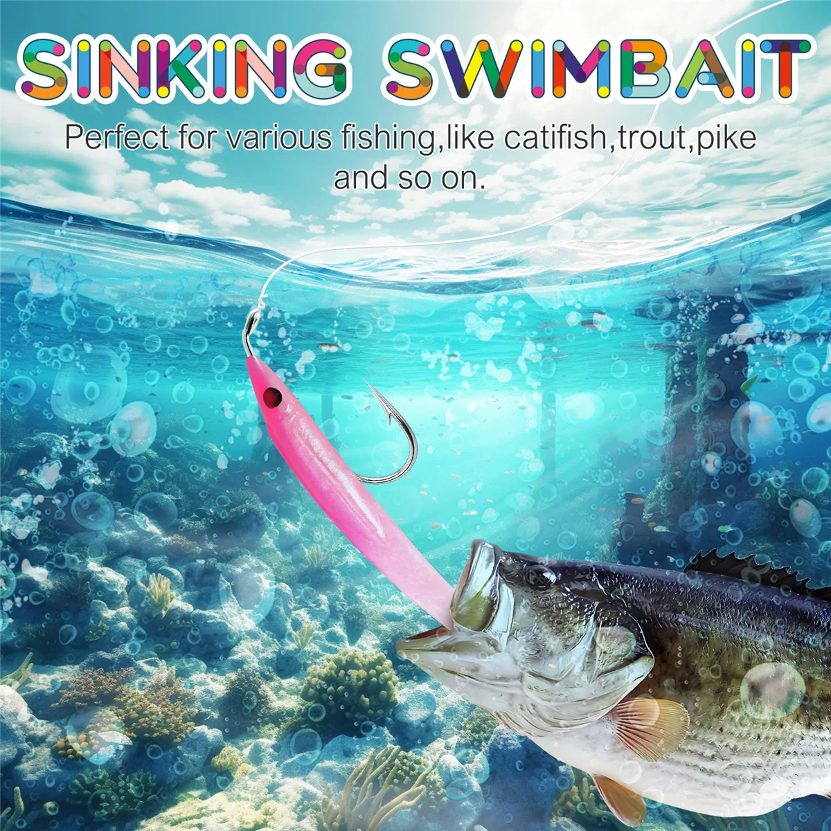 SUNMILE Поддельная рыболовная приманка Морская с крючком для угря Бионическая 5 см/0 6