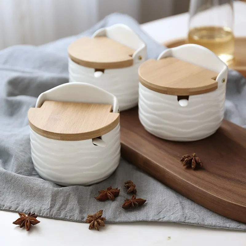 

Kitchen Supplies Ceramic Seasoning Pots Pepper Cup and Seasoning Salt Seasoning Bottle Seasoning Box Kitchen Seasoning Tools