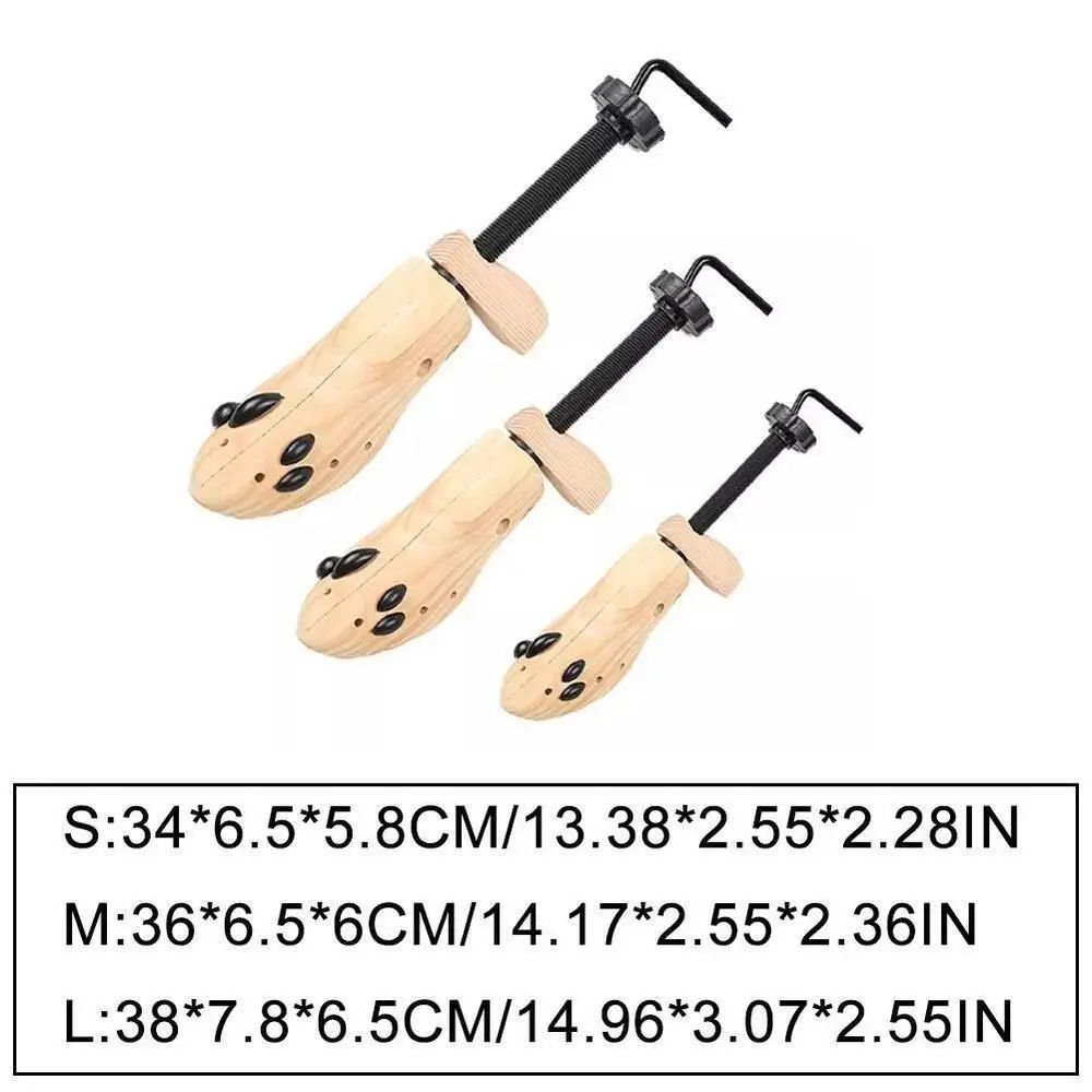 2-Way Adjustable Shoe Stretcher Shoes Tree Shaper Rack Pine Wood Shoe Expander For Man Women Shoe Accessories S/M/L images - 6