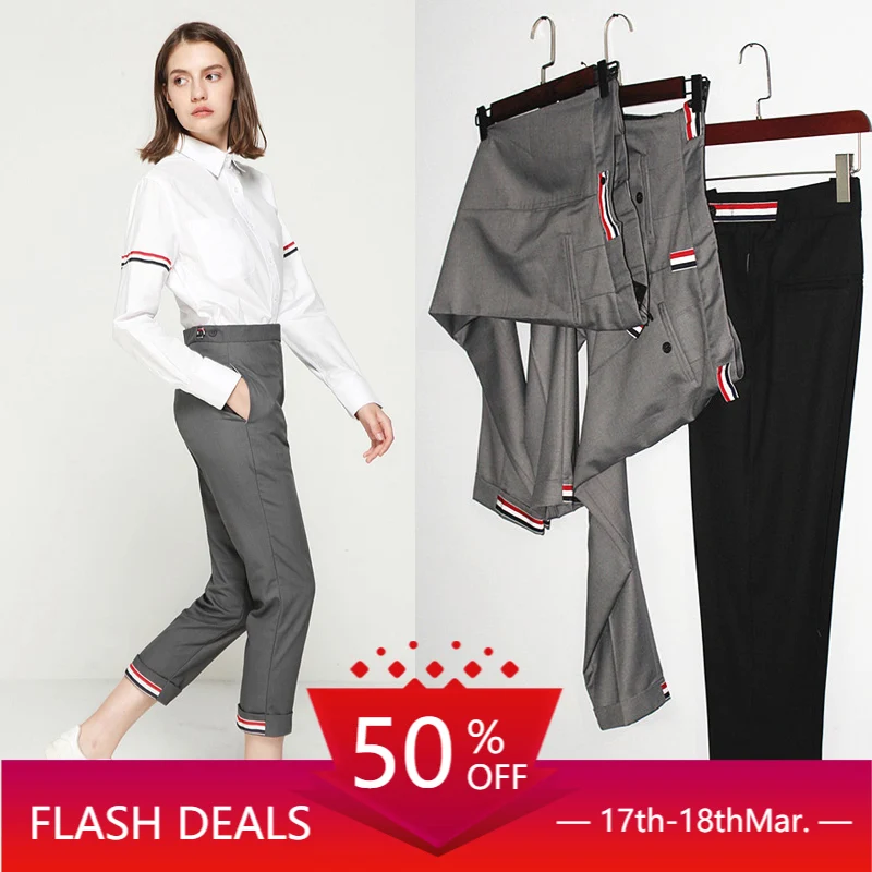 Casual suit pants TB women's nine-point pants Yang Mi star with the same trousers Net red small straight pants