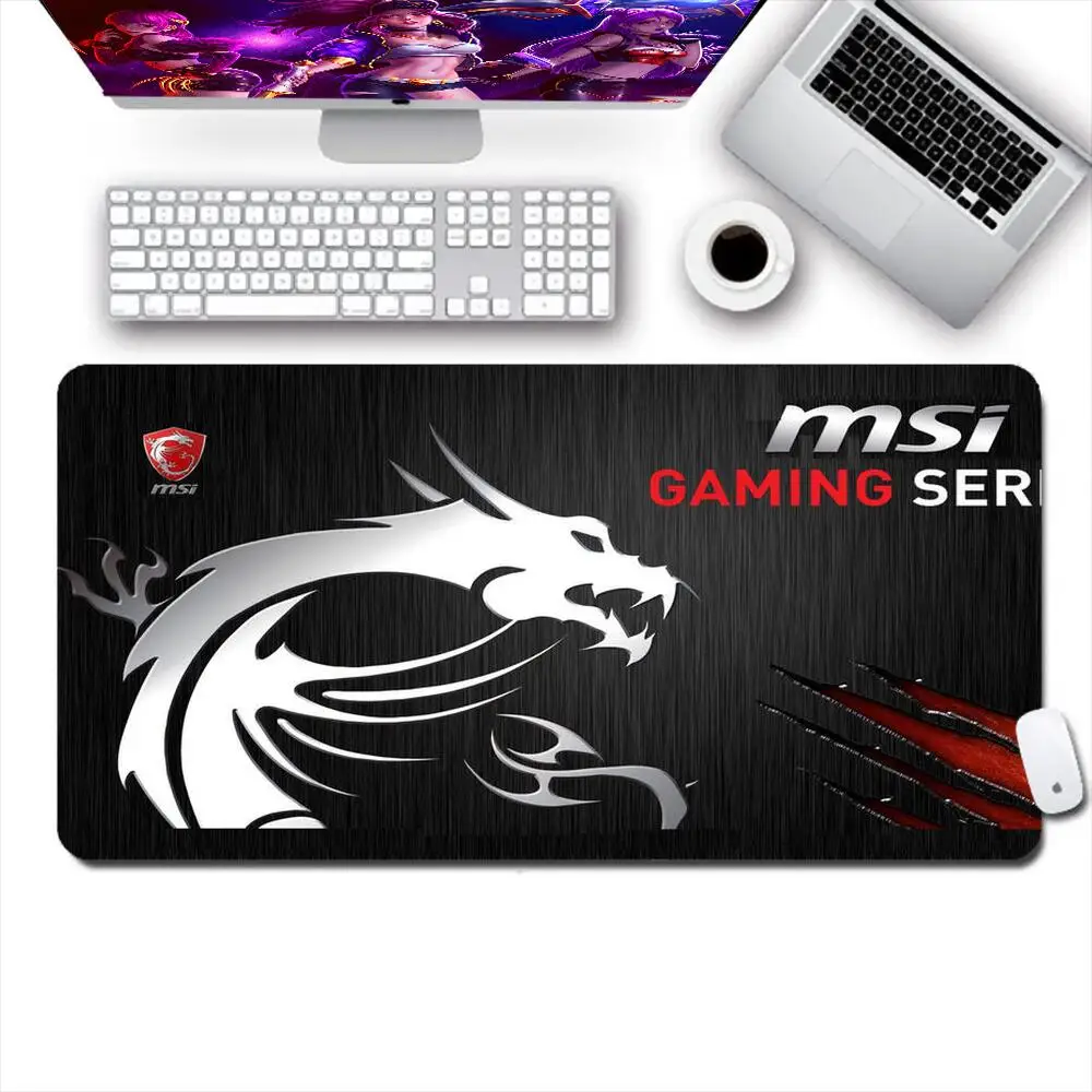 

Коврик для игровой мыши Msi, профессиональный резиновый нескользящий прочный Настольный коврик для скоростной клавиатуры и ноутбука, для киберспорта