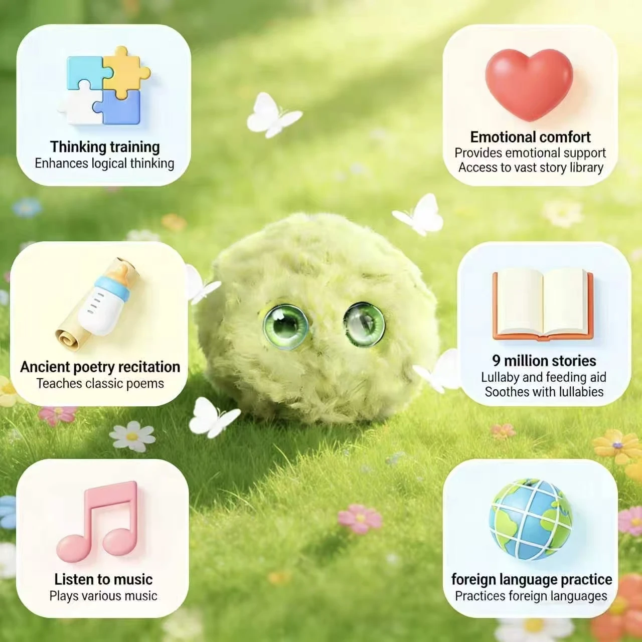Фото Интерактивная игрушка-робот ChatGPT AI Plush Pet с наполнителем из ПП-хлопка, распознаванием жестов и лиц №3