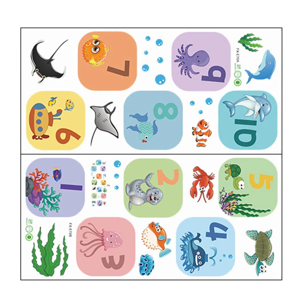 

1 Sheet Hopscotch Sticker Self-adhesive Floor Sticker Children Playroom Sticker