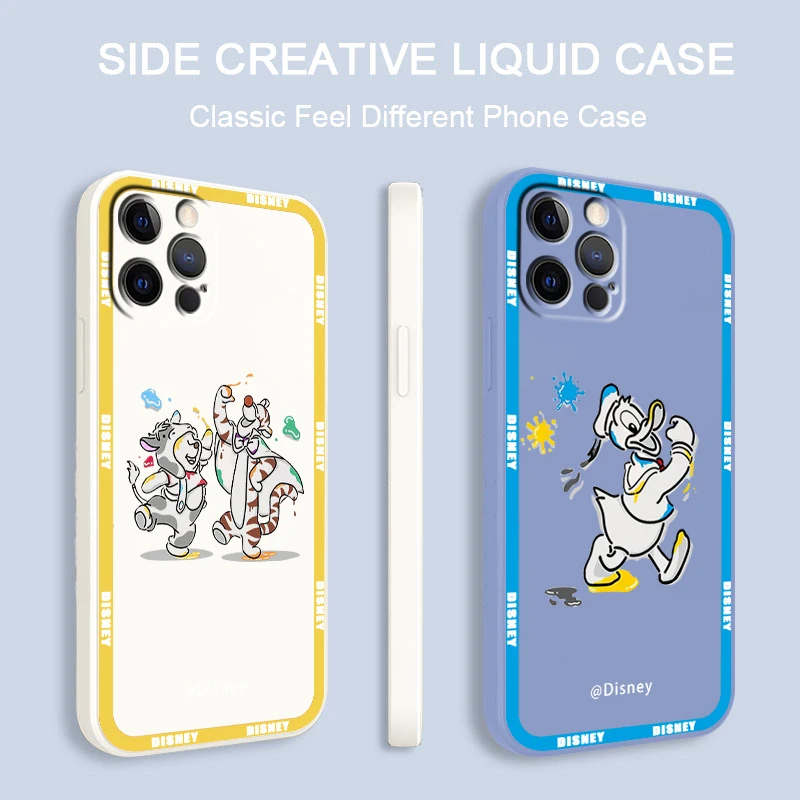 

Liquid Rope Cover Winnie the Pooh Donald Duck Phone Case For Apple iPhone 14 13 12 Mini 11 XS Pro Max X XR 8 7 SE 2020 Funda