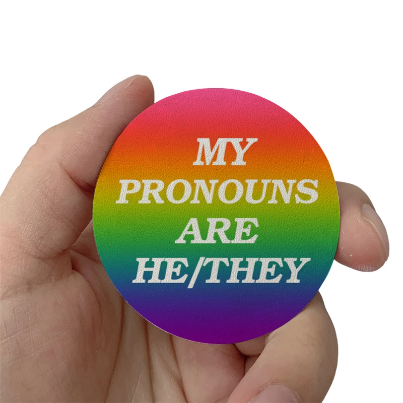 

My Pronoun are He They Patches Clothes Hats Jackets Patch Stickers Iron On Patches thermoadhesive Leather Decoration Stickers