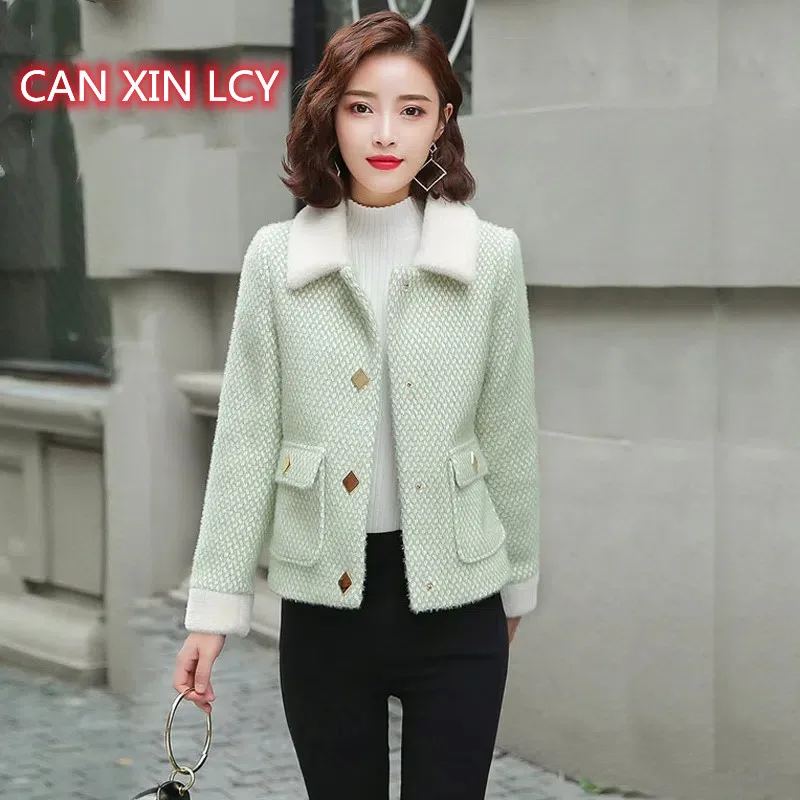 Женское бархатное пальто из искусственной норки Женская куртка корейское