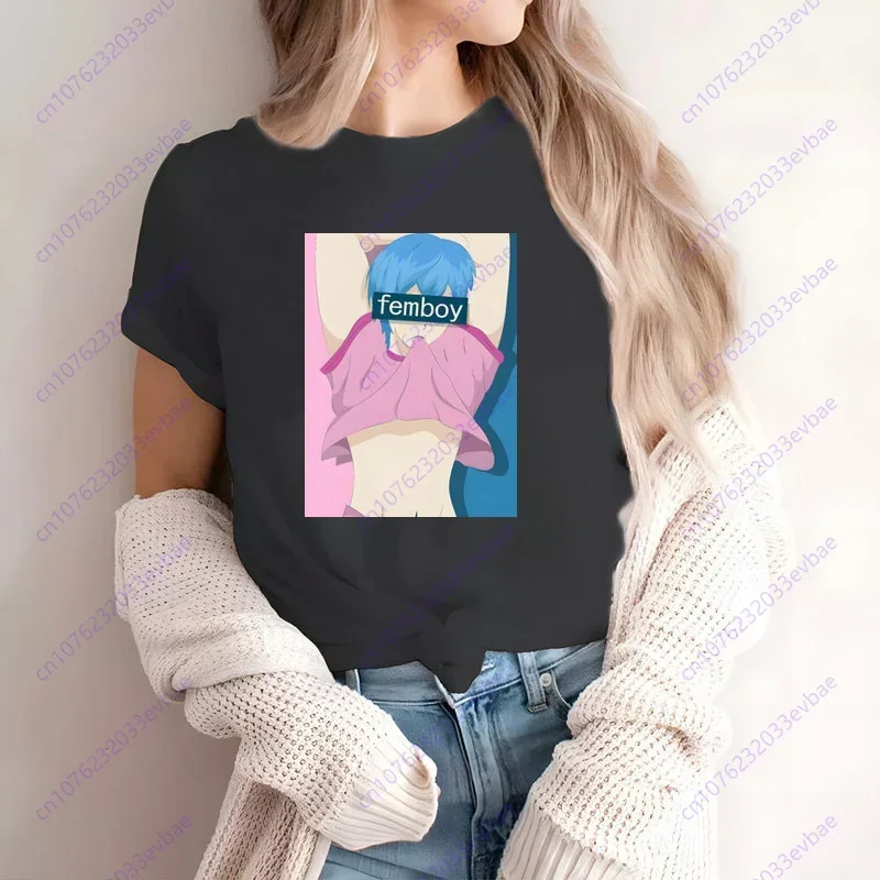 Футболка женская сказочная в стиле 90-х с круглым вырезом и принтом