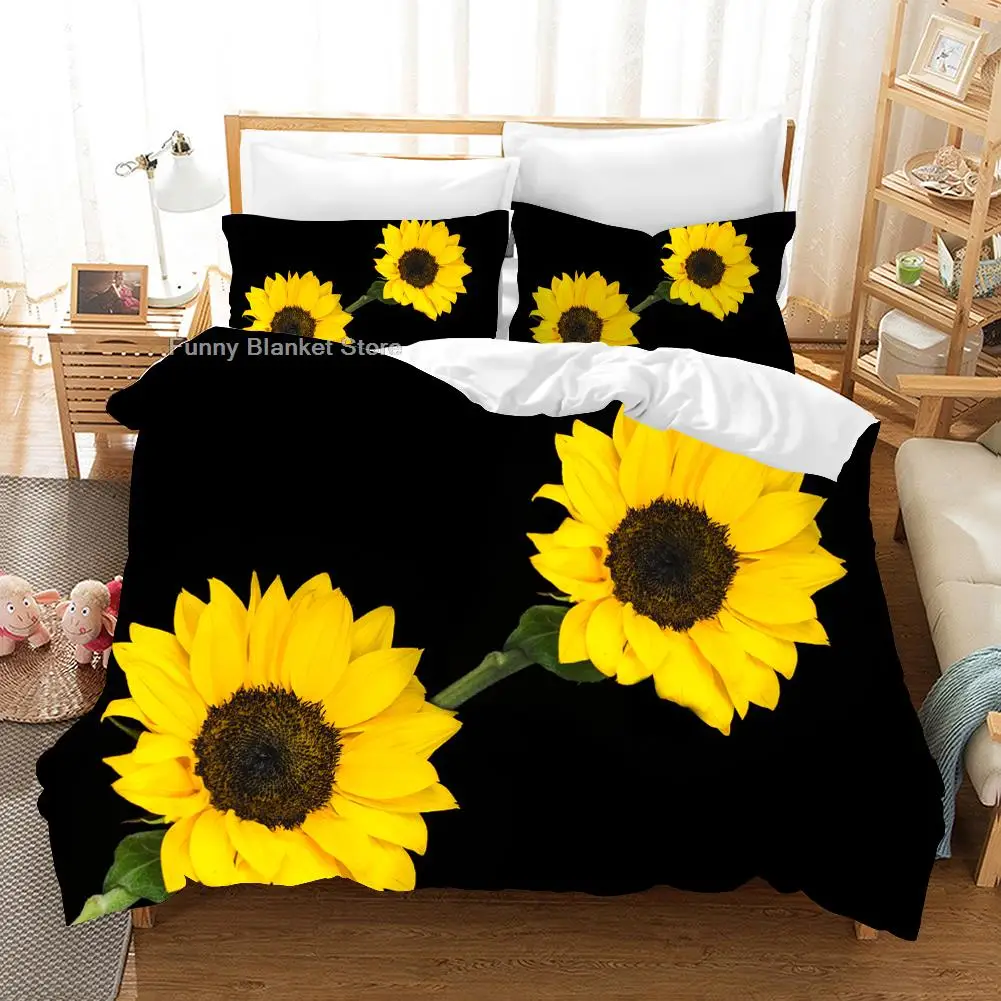 

Sunflower Bedding Set Flowers Duvet Cover Sets Comforter Bed Linen Twin Queen King Single Size Dropshipping Gift