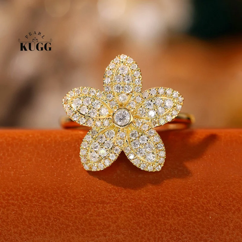 Женское кольцо из 18-каратного золота с натуральными бриллиантами 100% карат