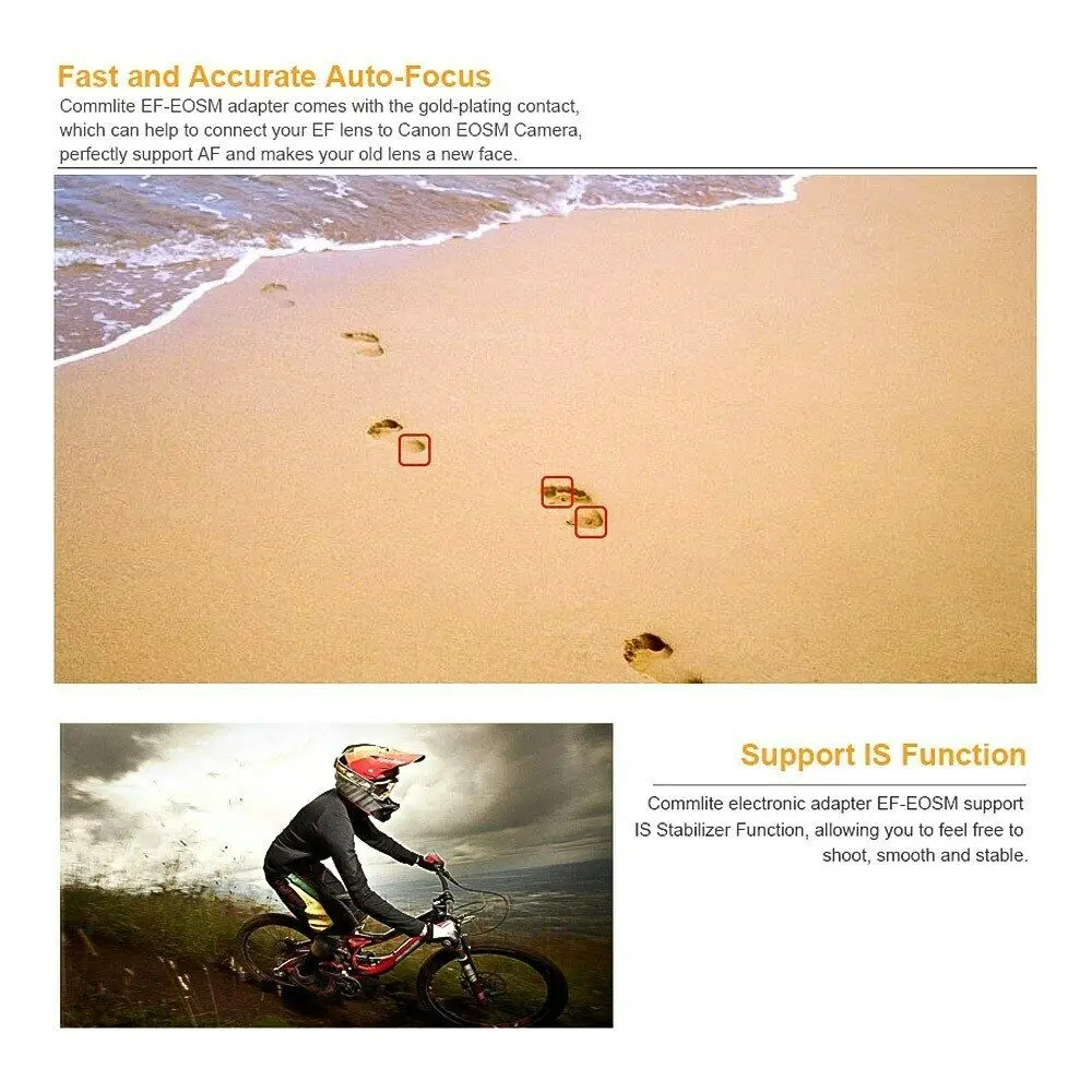 Commlite CM-EF-EOSM электронный адаптер для крепления объектива с автофокусом Canon EF