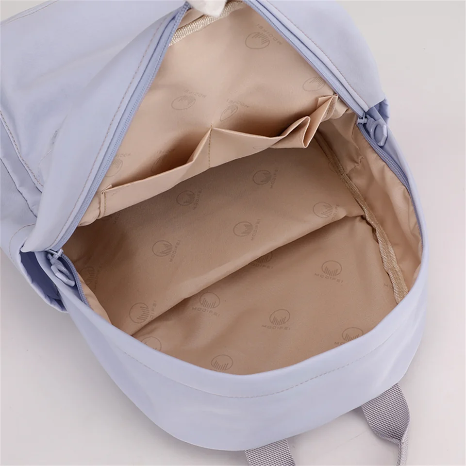 Fashion Woman Backpack Waterproof Nylon Soft Handle Solid Multi-pocket Travel Zipper Shoulder Backpack School Bag