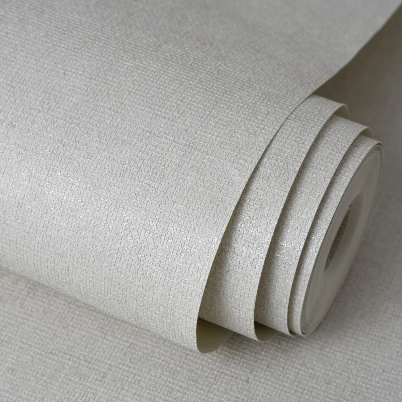 Серый Белый Льняной Текстурный Бетон Обои Рулон Сплошной Цвет Виниловые Гладкие Обои Винтажная Индустриальная Стилистика Домашний Декор.
