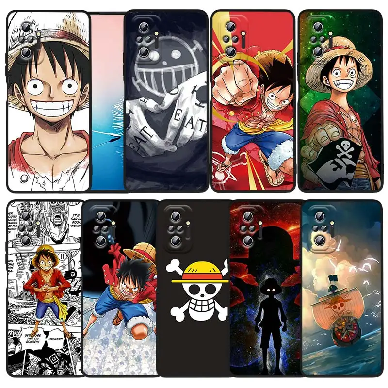 

Hot Anime One piece For Xiaomi Redmi Note 11 10S 10 9T 9S 9 8T 8 7 6 Pro Plus Max 5G Black Soft Funda Capa Phone Case