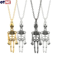 skeleton skull pendant necklaces couple necklaces friendship necklace punk necklace jewelry for loves men women drop shipping