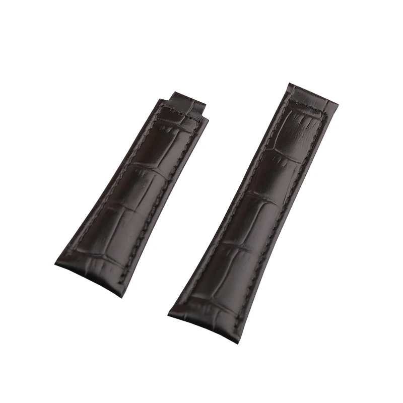 Watch accessories Leather strap suitable for Rolex red blue black Green Water Ghost series 20mm unisex folding buckle