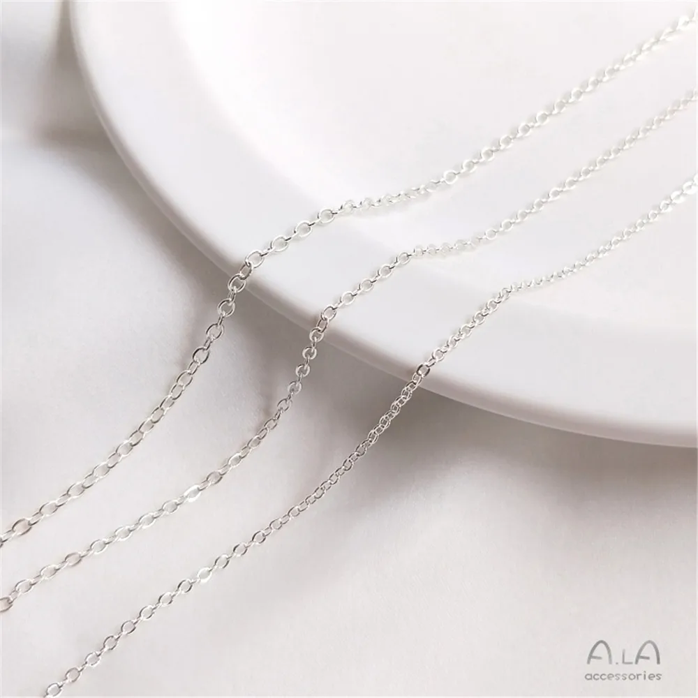 Купи Chain plated S925 sterling silver O chain cross chain package silver loose chain handmade diy necklace jewelry accessories за 52 рублей в магазине AliExpress