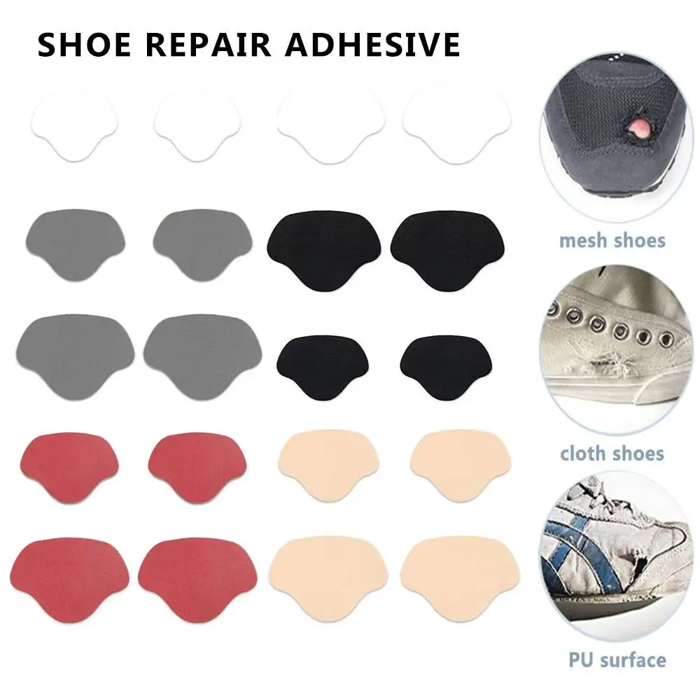 

4pcs Shoe Patch Vamp Repair Sticker Subsidy Sticky Insole Heel Hole Protector Sticker Patch Adjust Size Protect Heel Foot Care