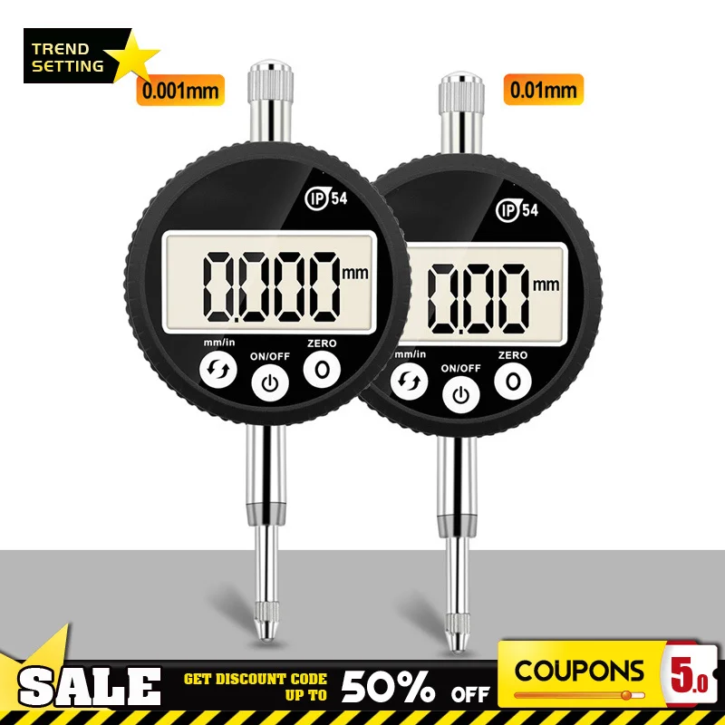 

0.01/0.001mm IP54 Oil-proof Digital Touch Electronic Micrometer Metric Inch 0-12.7mm /0.5" Precision Dial Indicator Gauge