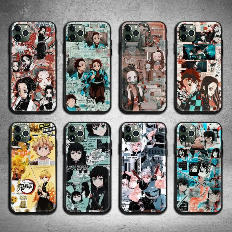 

Kimetsu No Yaiba Demon Slayer Anime Phone Case For iphone 13 12 11 Pro Max Mini XS Max 8 7 6 6S Plus X 5S SE 2020 XR cover