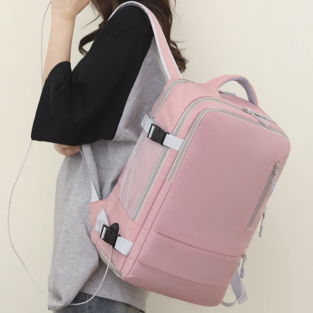 

Unisex Sports Travel Backpack Casual Oxford Cloth Solid Color Men Women Rucksack Students School Bags Large Capacity Laptop Bags
