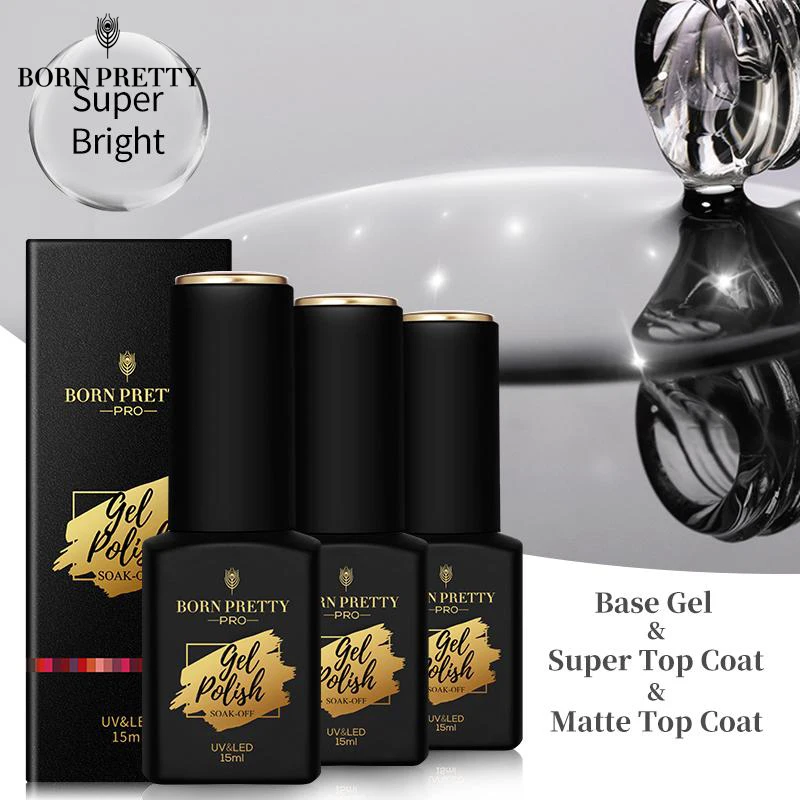 BORN PRETTY Pro 15 мл Super Top Coat Гель-лак Основа Матовый гель Лак для ногтей Функциональный