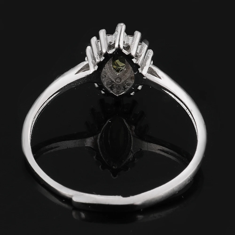 100% натуральный турмалин оливковое кольцо с бриллиантом женское регулируемое