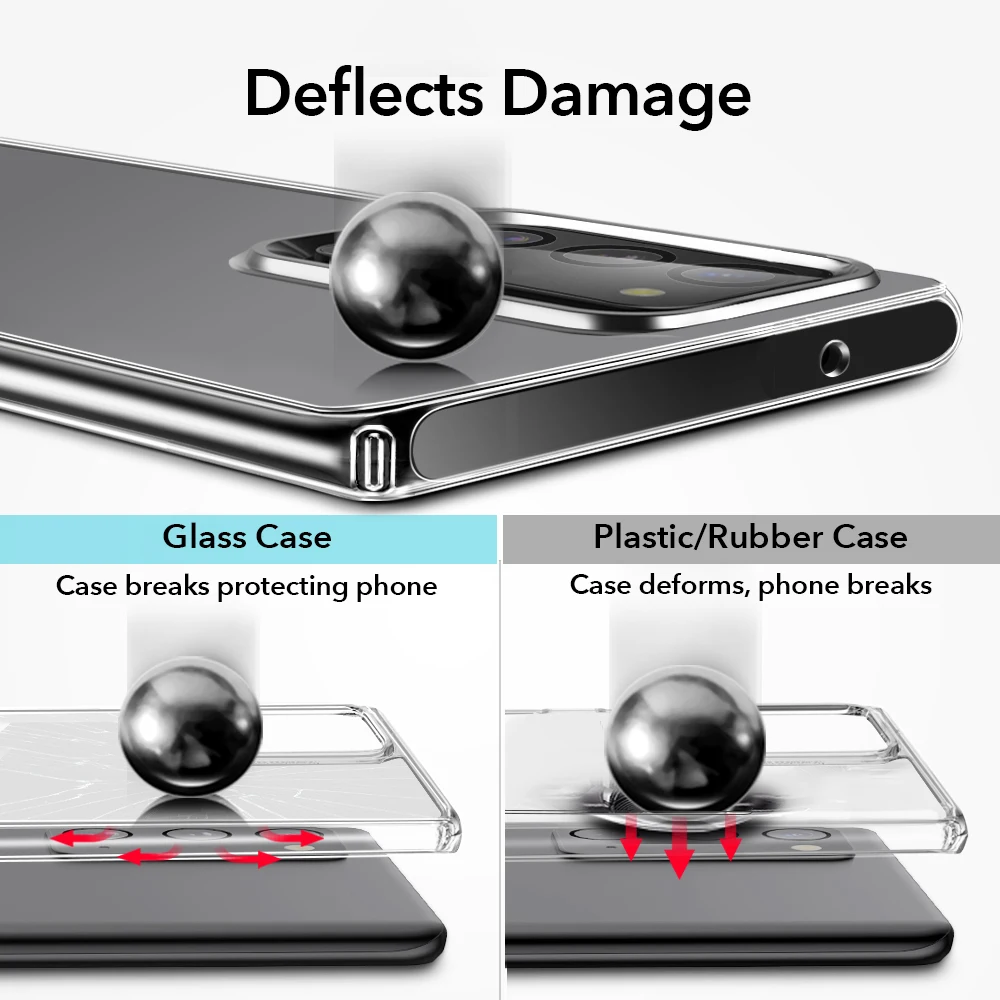 ESR for Note 20 Ultra Case for Samsung Note 10 Plus Tempered Glass Case for Galaxy Note 20 Clear Protective for S20 Plus Ultra