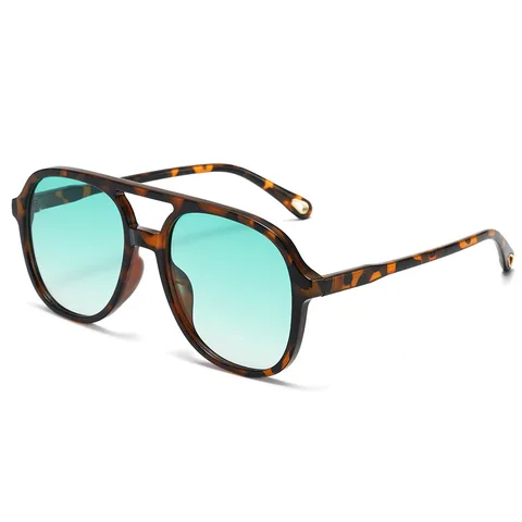 Солнцезащитные очки-авиаторы UV400 женские, трендовые солнечные аксессуары в большой оправе, с леопардовым принтом, с защитой от ультрафиолета