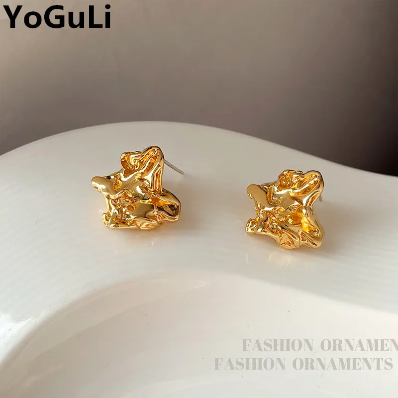 

Trendy Jewelry 925 Silver Needle Metal Earrings 2022 New Trend High Quality BrassGold Color Earrings For Women Gifts Hot sale