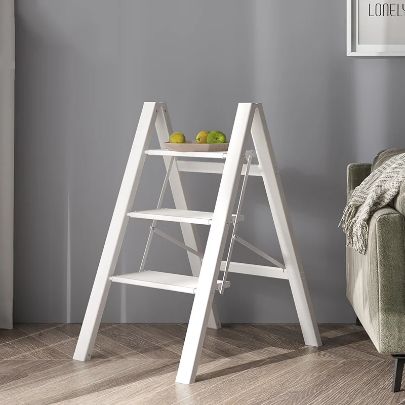 

Household Multifunctional Folding Ladder Thickened Aluminum Alloy 3 Step Herringbone Stepladder Home Decor Flower Rack