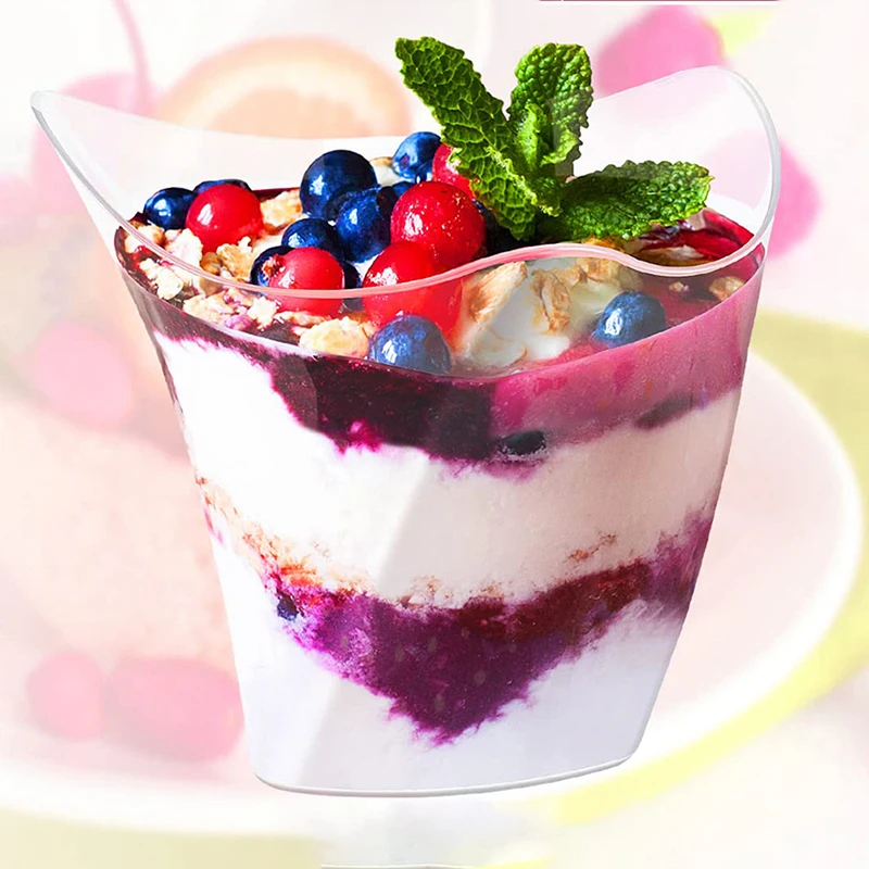 10 шт. одноразовые пластиковые десертные чашки 100 мл