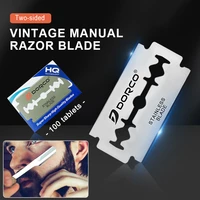 100pcs men razor blades stainless steel safety double sided thin manual shaver razor blade double edge hair removal