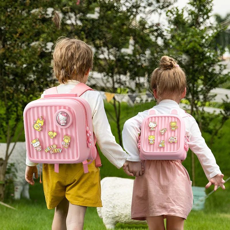 

Милый дорожный рюкзак Sanrio, милый рюкзак на двойной лямке Hello Kitty, повседневный школьный ранец, вместительный Рождественский подарок для дево...