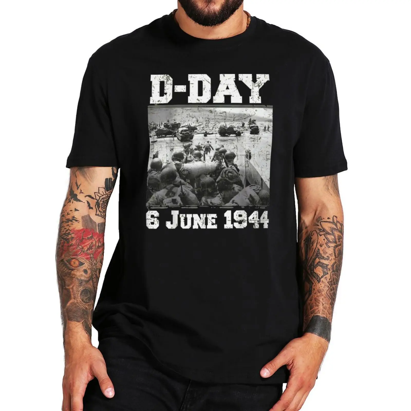 

Retro D-Day 6 June 1944 T-Shirt 78th Anniversary Gifts Vintage Short Sleeve Summer EU Size 100% Cotton Casual Soft T Shirt