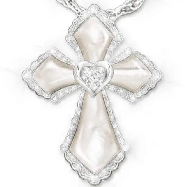 

Religious 925 cross oil drop diamond pendant for men and women custom necklace