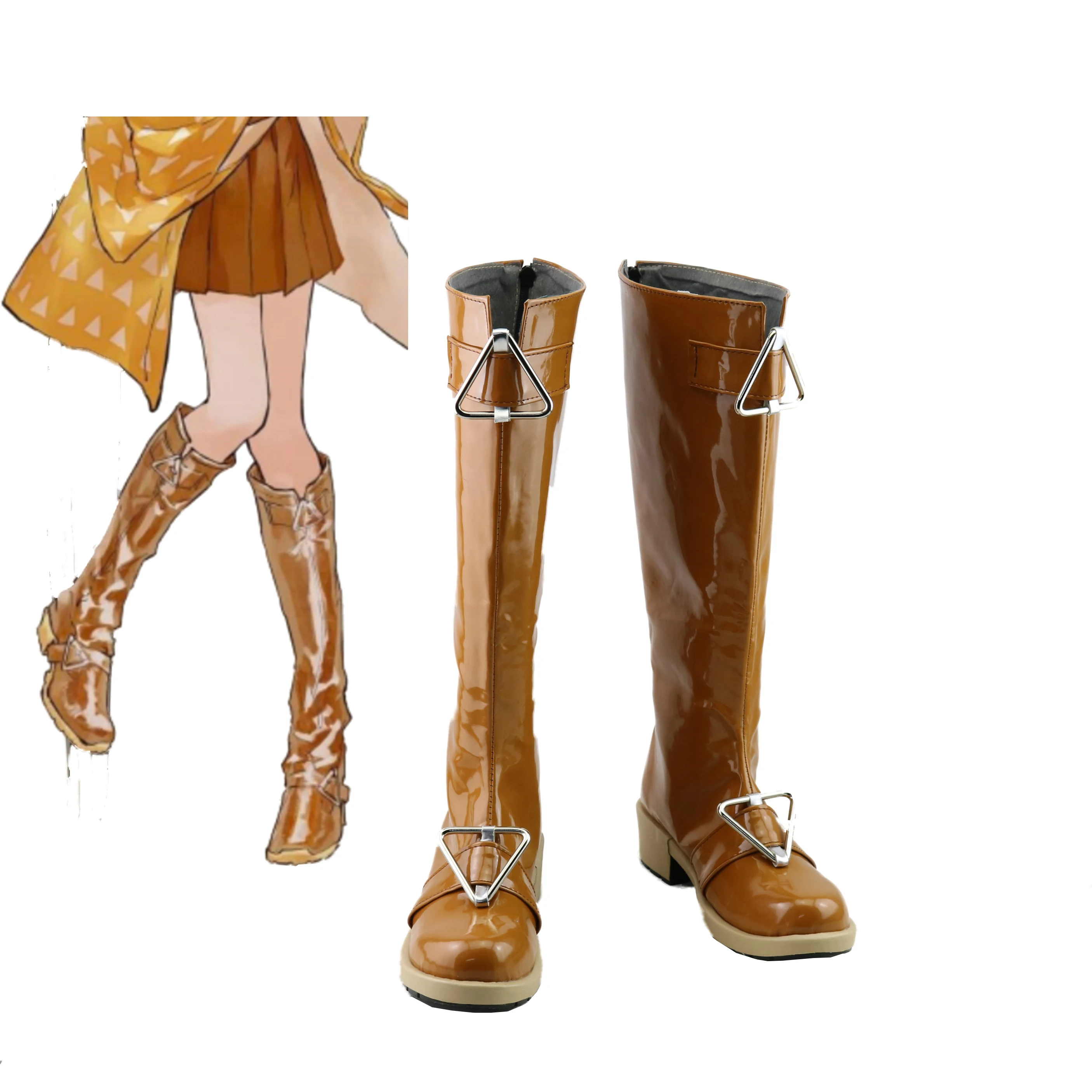 

Kimetsu no Yaiba Demon Slayer Agatsuma Zenitsu Femlae Characters Anime Costume Prop Cosplay Shoes Boots