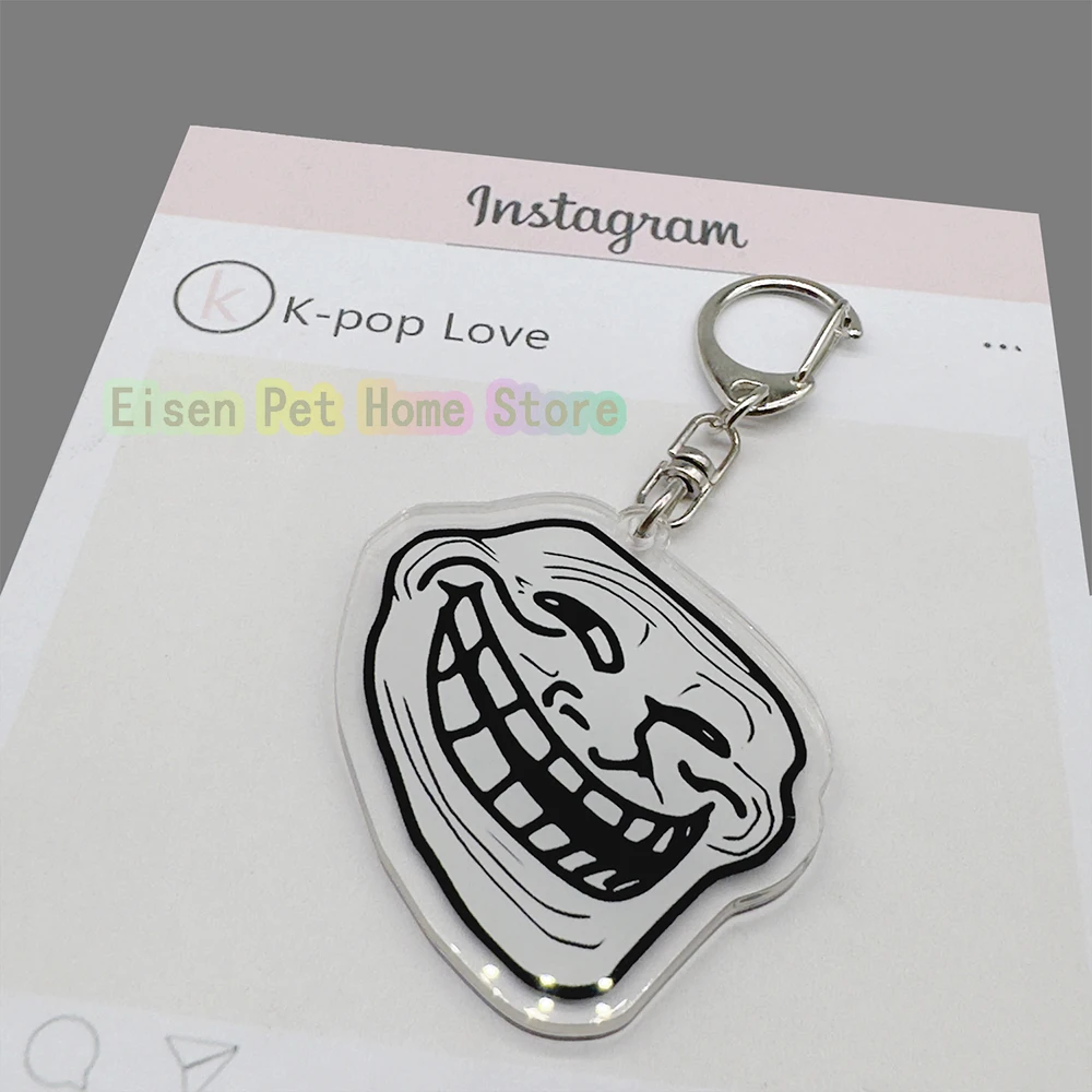 Забавный брелок TrollFace для аксессуаров сумка NoMeGusta Rage Face ForeverAlone кулон кольцо