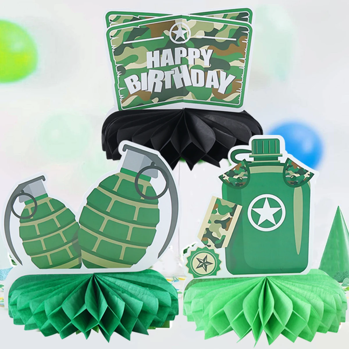 Камуфляжный сотовый камуфляж армейский декор для дня рождения военный солдат