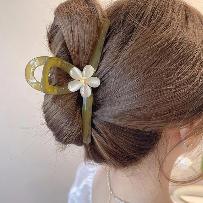 

Jelly Color Flowers Heart Hair Clip Large Barrette Hair Claws Bath Clip Ponytail Clip For Women Girls Claw Clip Hair Accessories