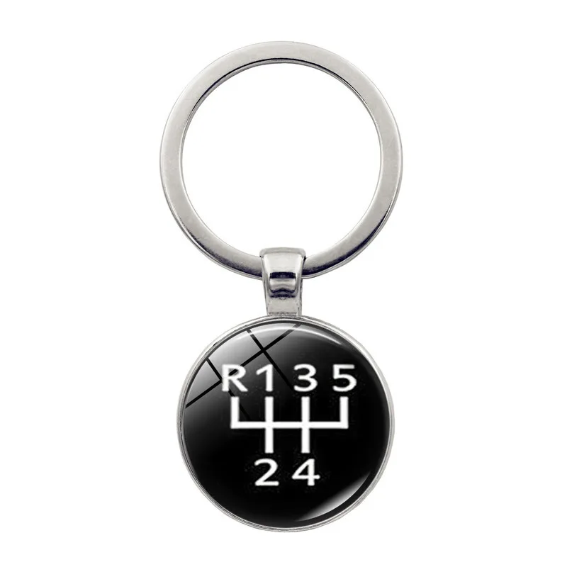 

New Accessories Gear Shift Reducer Time Gem Keychain Pendant European And American Metal Key Ring Jewelry