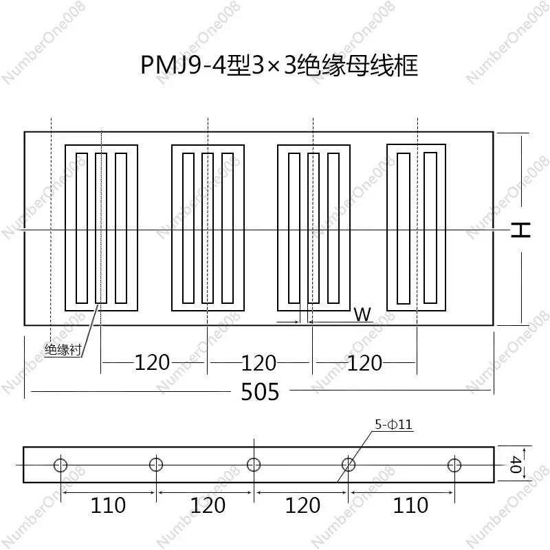 Изолированная рама шины для ящика типа PMJ9-4 GCK 10X100 10×120 10×125