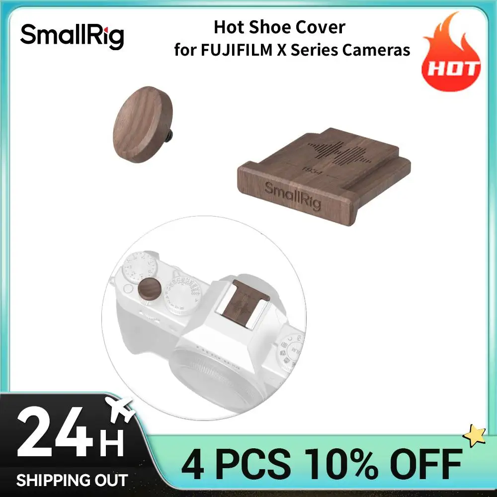 Фото Крышка горячего башмака SmallRig X-Half для камер FUJIFILM с деревянной крышкой кнопки спуска затвора для FUJIFILM X-E5 / X-M5 / X100VI / X100F №1