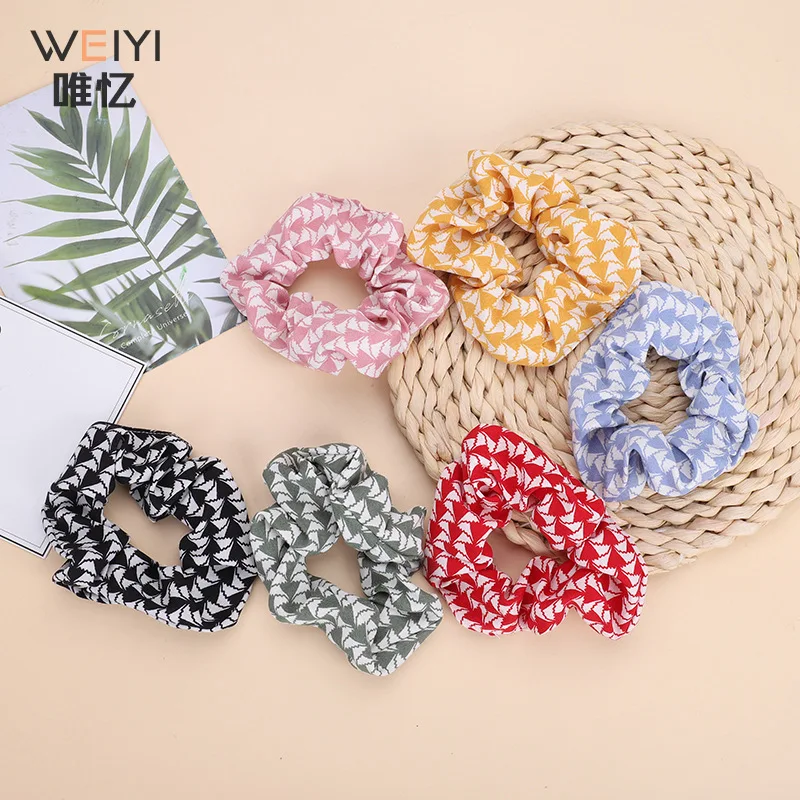 

Colorful Fabric Girls Tie Hair Rope Elastic Elastic Elastic Rubber Band Hair Circle Ball Head Horsetail Decorative Hair Circle