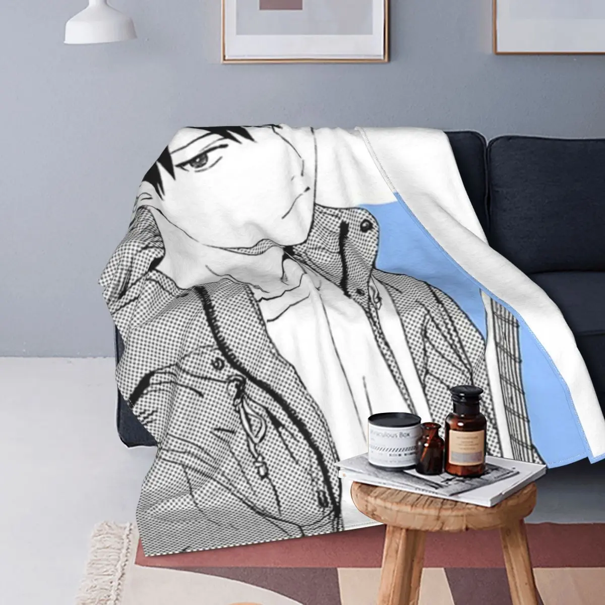

Given Anime Blanket Velvet Print Uenoyama Ritsuka Multifunction Soft Throw Blanket for Bed Bedroom Bedding Throws