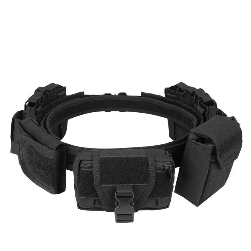Tactical Belt Outdoor Multi-function Six-piece set Nylon Detachable Adjustable Tactical Belt With Accessory Bag